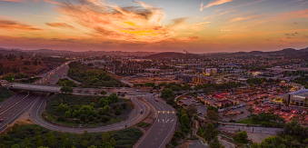 Sunset view of San Marcos at SR 78 Interchange