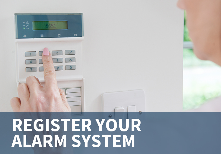 register your alarm system