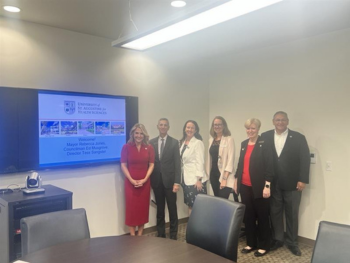 Mayor Jones and Councilmembers doing a business visit at University of St. Augustine for Health Sciences