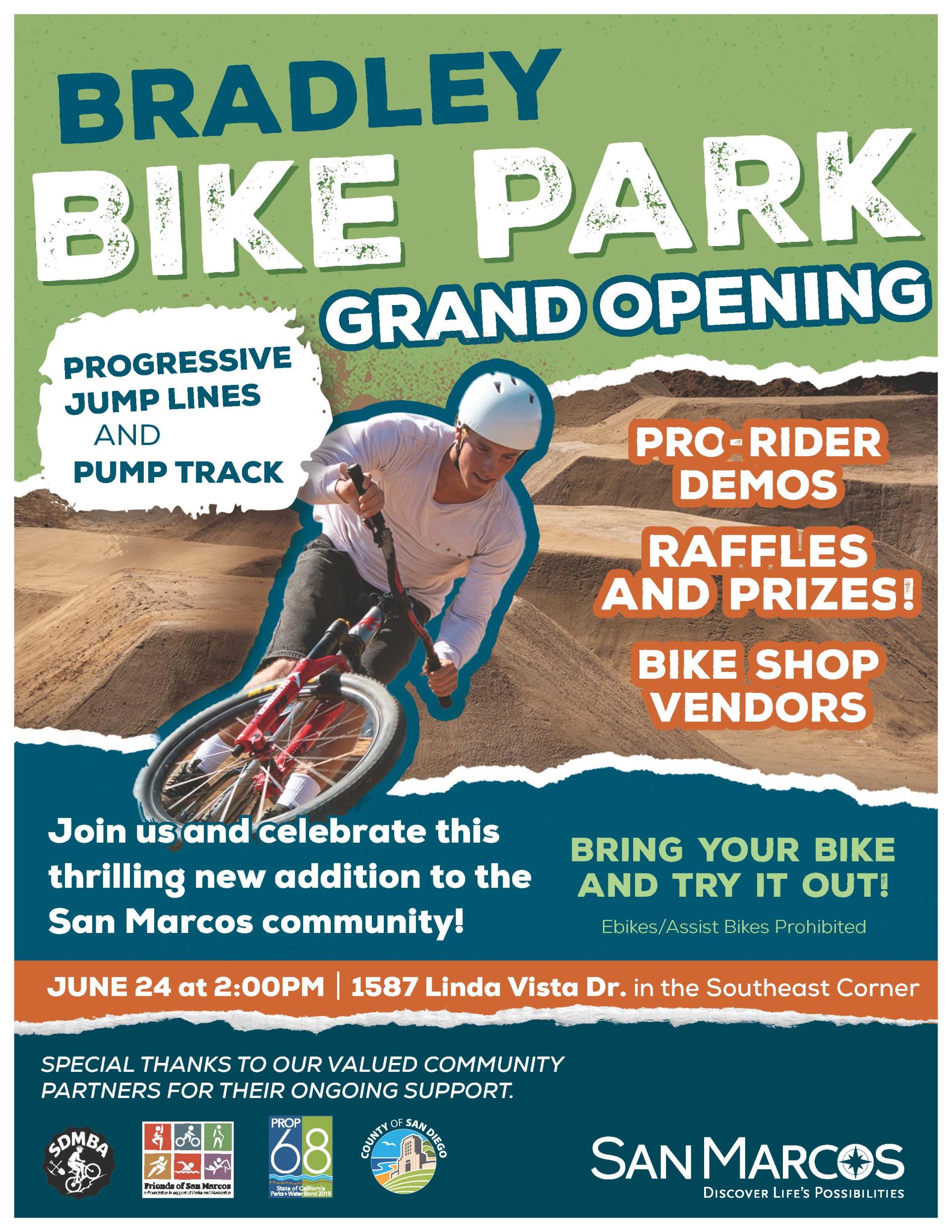 Bradley Bike Park Opening Day Flyer