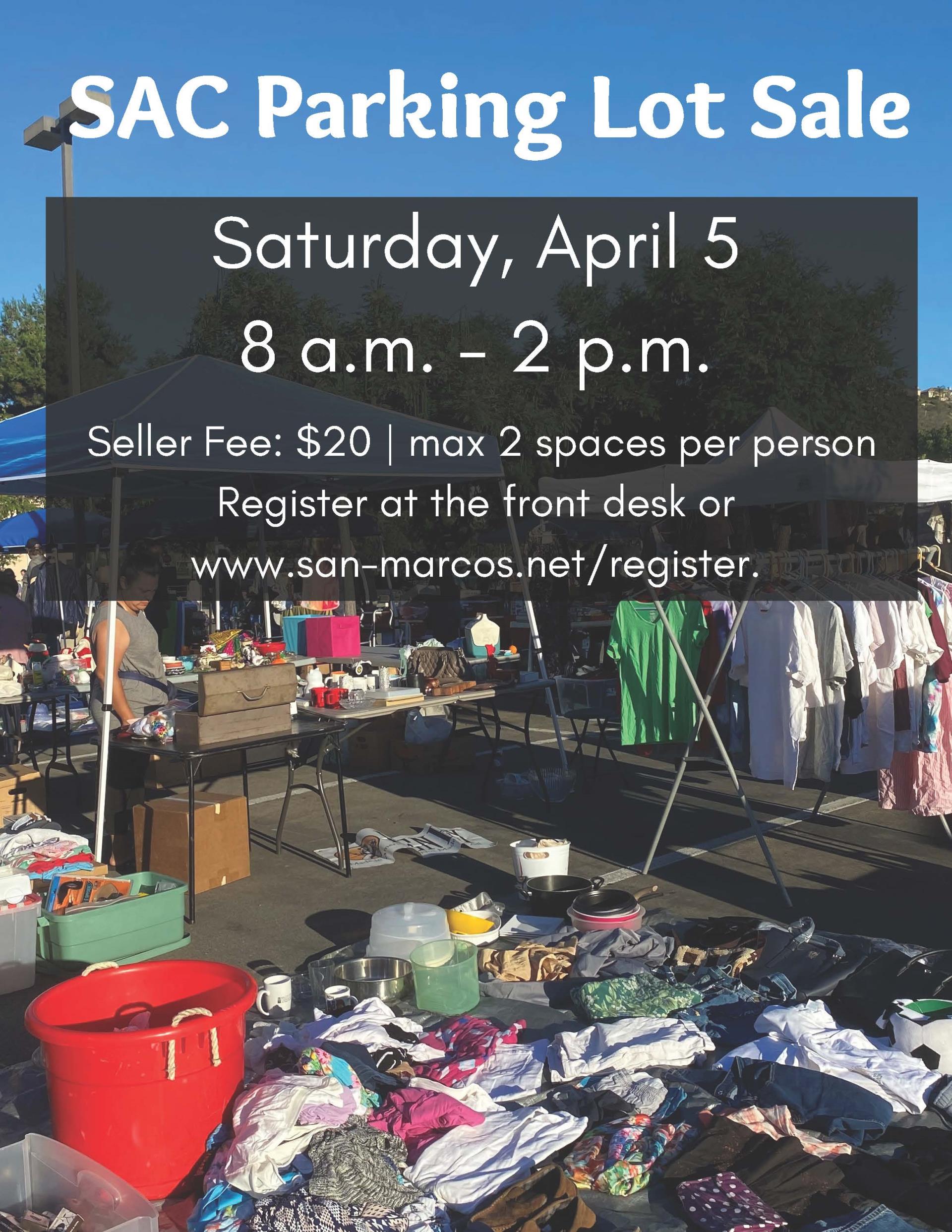 POSTPONED Parking Lot Sale