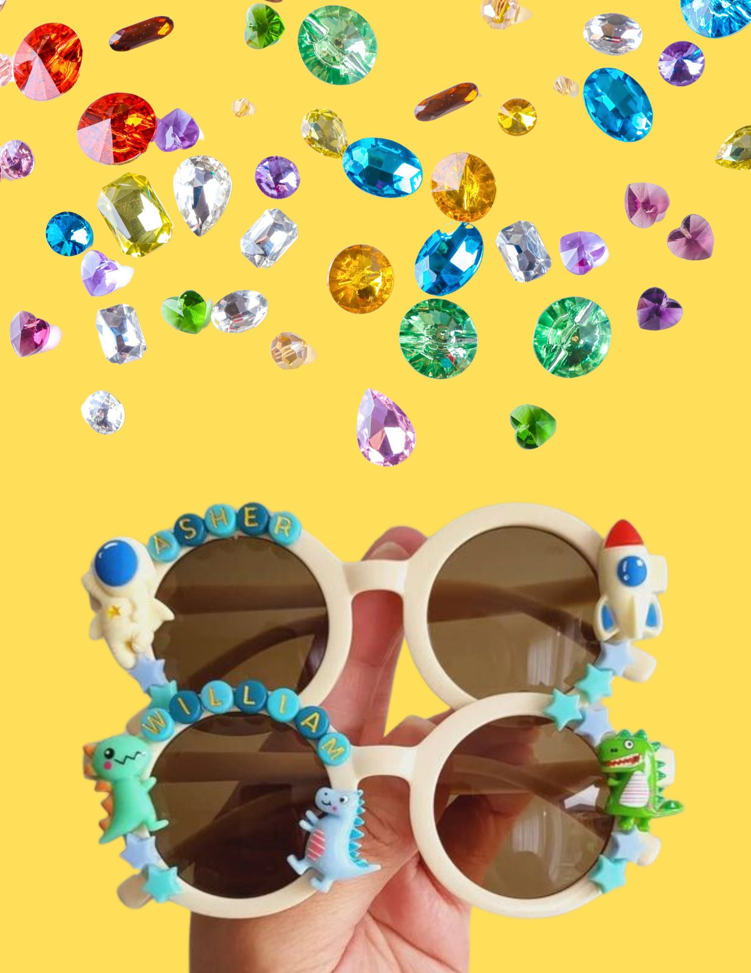 Bright and Beaded Sunglasses