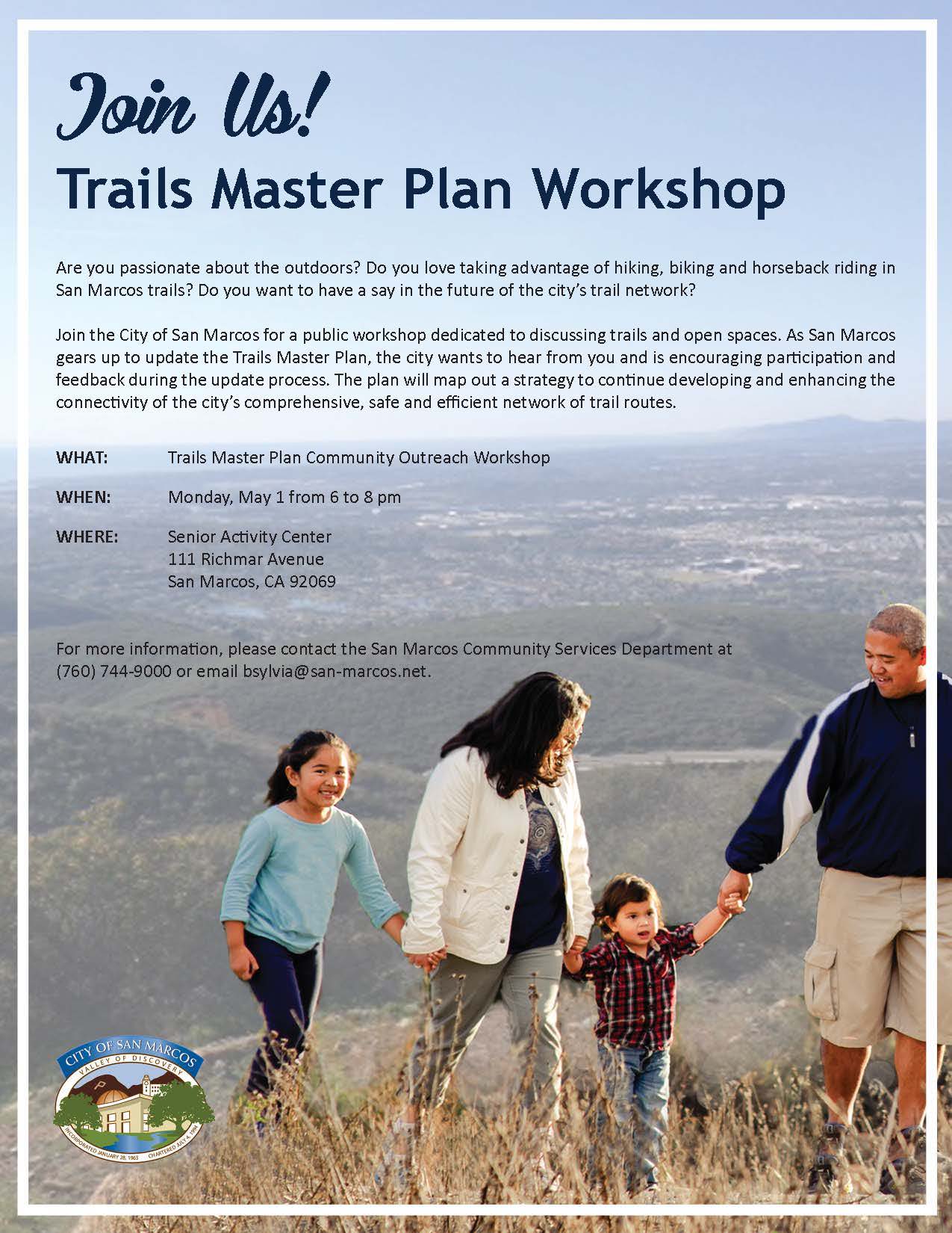 Trails Master Plan Workshop Invitation